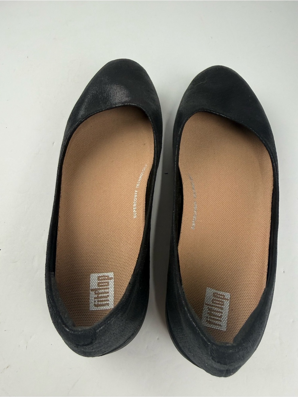 Fitflop Womens 8.5 Superballerina Ballet Flats Black Shimmer - Picture 3 of 7